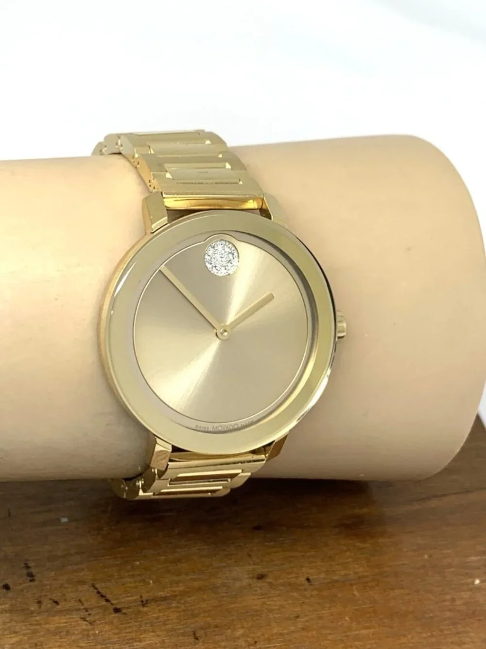 Movado Women's Watch 3600823 Bold Evolution Gold Dial Swiss Quartz Steel 34mm